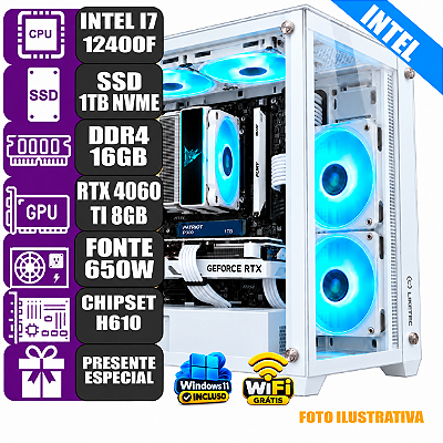 Pc Gamer Mdi Intel Core i5 12400F RTX 4060TI 8G 16G 1Tb Nvme