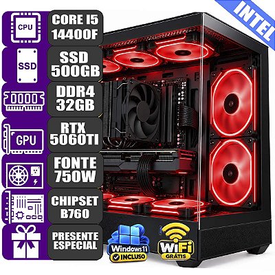 PC Gamer MDI Falcon i5 14400F 32Gb 500Gb 5060TI 8GB Win 11