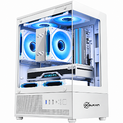 Gabinete Gamer Kalkan Hakon Branco Aquário S/ Fans Usb 3.0