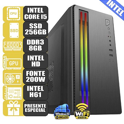 Pc Computador Mdi Office Intel Core I5 8gb Ssd 256Gb