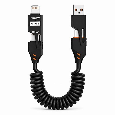 Cabo Turbo Flexivel 4 Em 1 65W X-Cell Xc-Cd-163 Preto