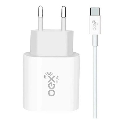 Kit 2 Em 1 Carregador Com Cabo Tipo-C 20W Cg500 OEX