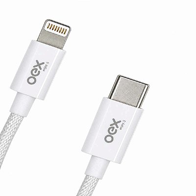 Cabo Usb-c Para Lightning 27w 1metro Branco Candy Oex Ce210