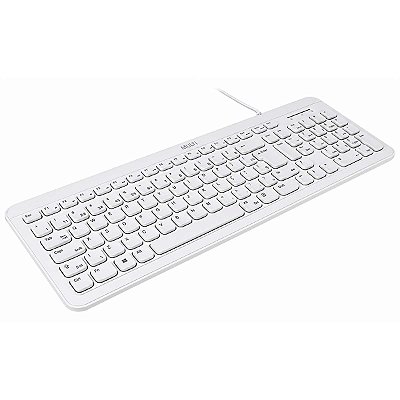 Teclado Com Fio Branco Slim Usb Cabo 1,8m Multi TC667