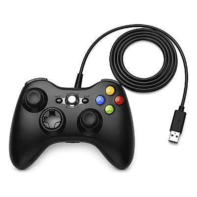 Controle Compatível Com Android Pc Windows Xbox 360 Cabo Usb