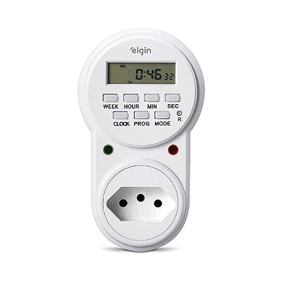 Timer Digital Elgin 20 Programações Semanais 10A Bivolt