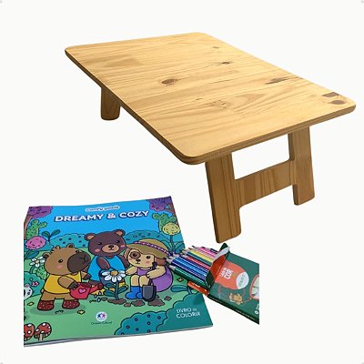 Mesinha Infantil Dobrável + Kit Pintura Educativo