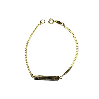 Pulseira Feminina Dourada com Plaquinha - Manini Semijoias
