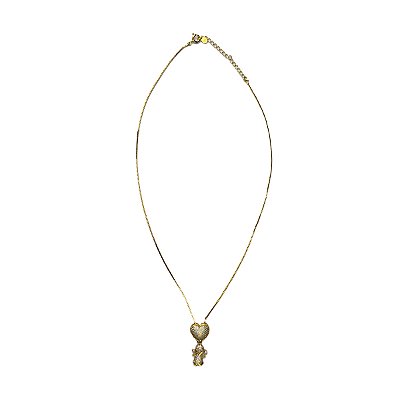 Colar Feminino Dourado Pingente Menina - Manini Semijoias