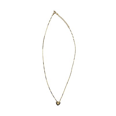 Colar Feminino Dourado Coração Mãe - Manini Semijoias