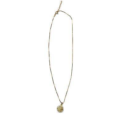 Colar Feminino Dourado Mandala Flor - Manini Semijoias
