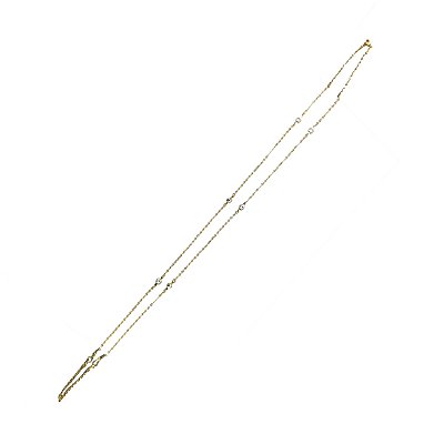 Colar Feminino Dourado com Zircônia 60cm - Manini Semijoias