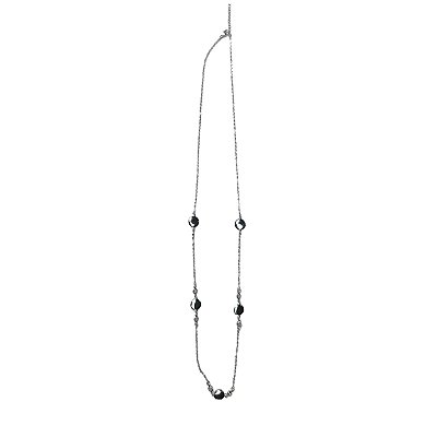 Colar Feminino Prata com Plaquinha 70cm - Manini Semijoias