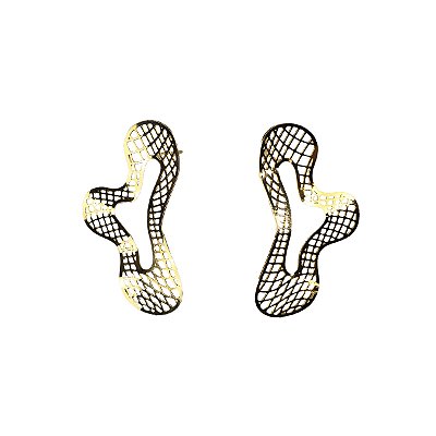 Brinco Feminino Dourado de Malha - Manini Semijoias