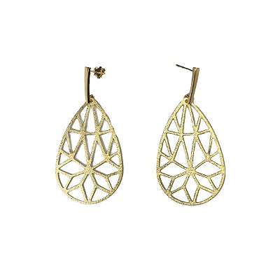Brinco Feminino Dourado Figura Geométrica - Manini Semijoias