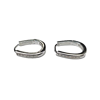 Argola Feminina Prata Oval com Zircônia - P/M/G - Manini Semijoias