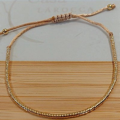 Pulseira canutilhos banho de Ouro