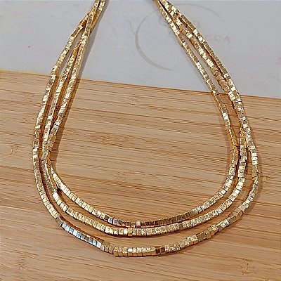 Colar canutilhos fosca banhado a ouro