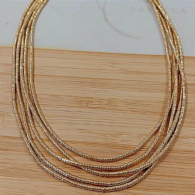 Colar canutilhos banhado a ouro