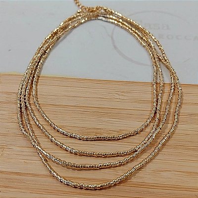 Colar canutilhos banhado a ouro