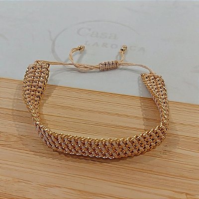 Pulseira de 4 correntes banhado a ouro italiano com verniz inglês