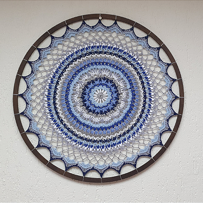 Mandala Renascimento 48 cm (Crochê) Azul