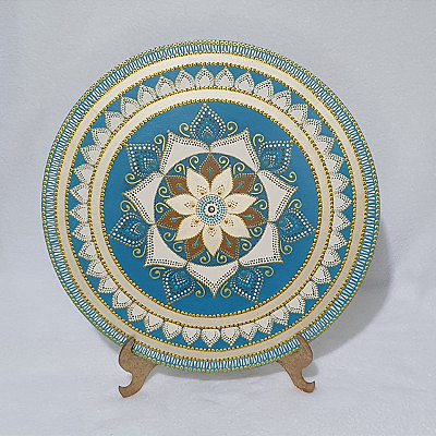 Mandala Flor Dourada 35 cm Pontiilhismo