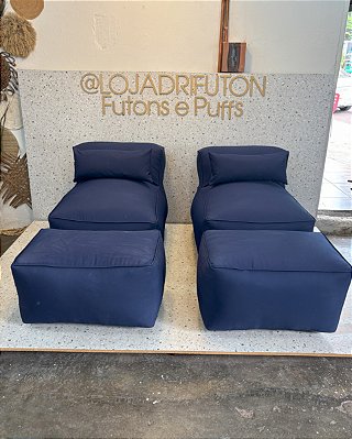 Conjunto Puff M Standard + 2 Peseiras + 2 Almofadas