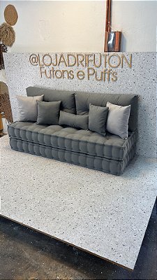 Futon Turco Duplo Cinza + Acessorios