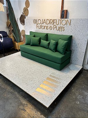 Futon Smooth Duplo Verde 333 + Acessorios
