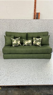 Futon Smooth Duplo Verde + Acessorios