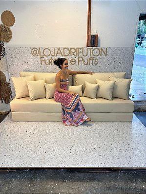 Futon Smooth Duplo Bege 328+ Acessorios