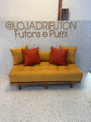 Futon Smooth +Base em Maderia + Acessorios