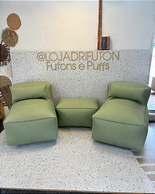 Conjunto Puff M Standard + 1 Peseira + 2 Almofadas