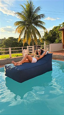 Puff Chaise Premium Trapezio Azul Marinho