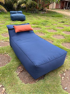 Puff Chaise Standard Trapézio Azul Marinho
