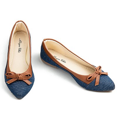 Sapatilha Jeans e Marrom MegaChic