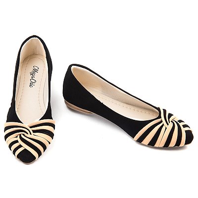 Sapatilha Preta com Nude Trançada MegaChic