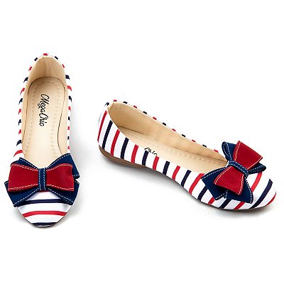Sapatilha Listrada com Laço MegaChic