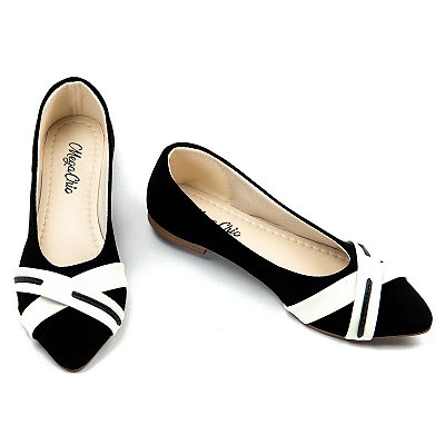 Sapatilha Preto com Branco MegaChic