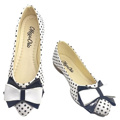 Sapatilha Poá Preta MegaChic