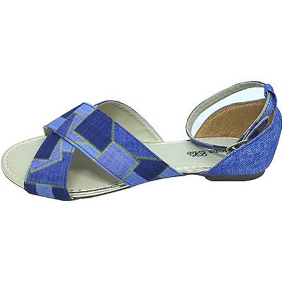 Rasteirinha Jeans Azul MegaChic