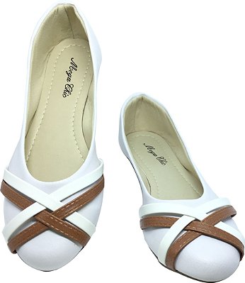 Sapatilha Branco e Marrom MegaChic