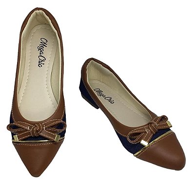 Sapatilha Marrom e Jeans MegaChic