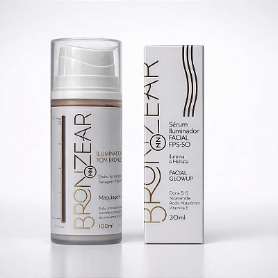 Kit Sérum Iluminador Facial + Iluminador Tom Bronze - Bronzear HN