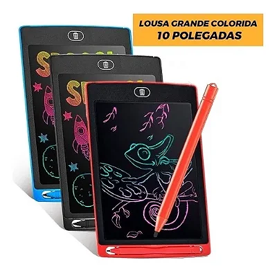 Lousa Mágica Digital Infantil 10” – Tablet de Desenho LCD Colorido Reutilizável com Caneta