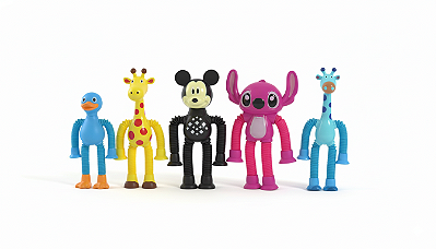 Brinquedo Sensorial Flexível Infantil – Boneco Elástico com Braços e Pernas Esticáveis Anti-Stress - Variados