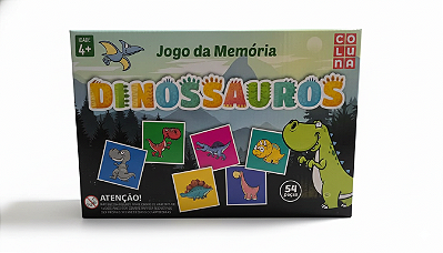 Jogo da Memória Dinossauros Infantil – Brinquedo Educativo 54 Peças para Desenvolvimento Cognitivo