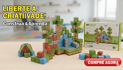 Blocos Magnéticos de Construção Infantil 106 pçs – Brinquedo Educativo Criativo de Montar e Aprender