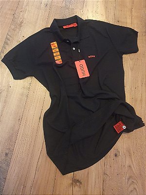 Polo Hugo Boss Masculina Preta